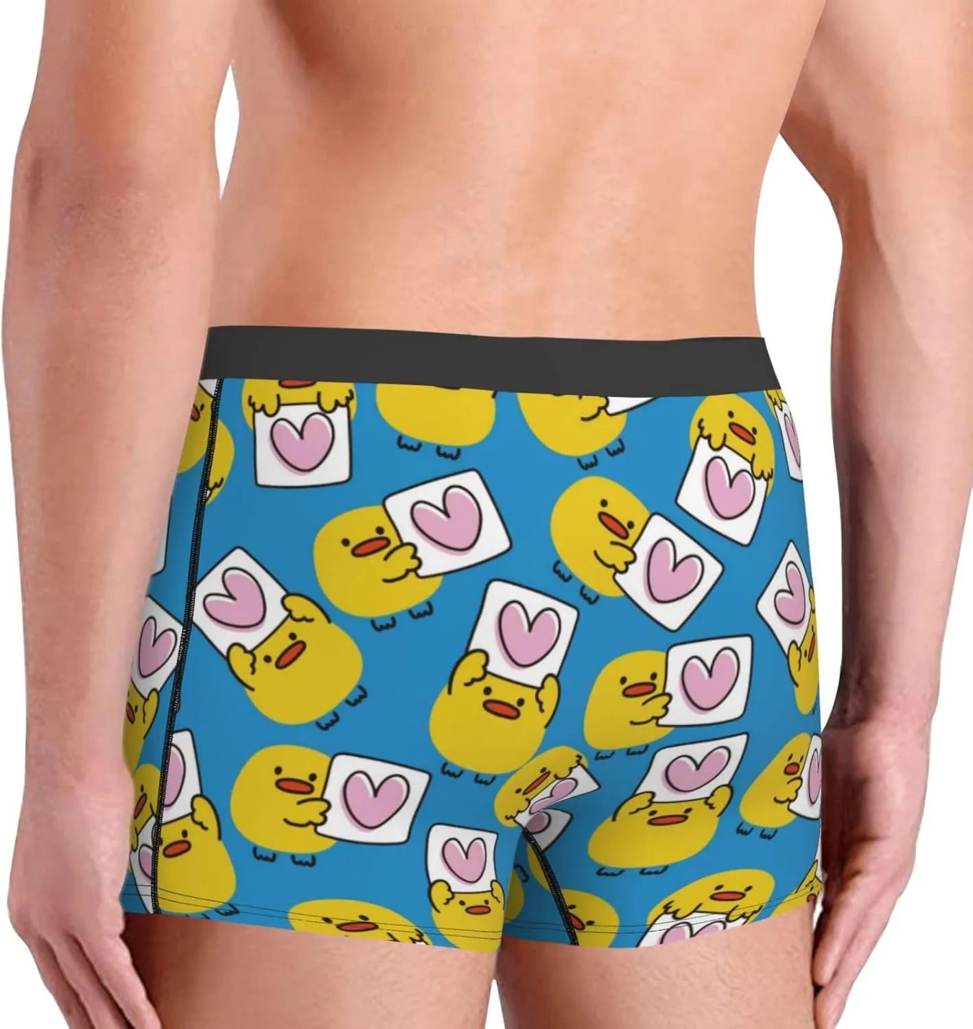 Lovely Duck Print Boxer Briefs For Men Breathable Underwear-