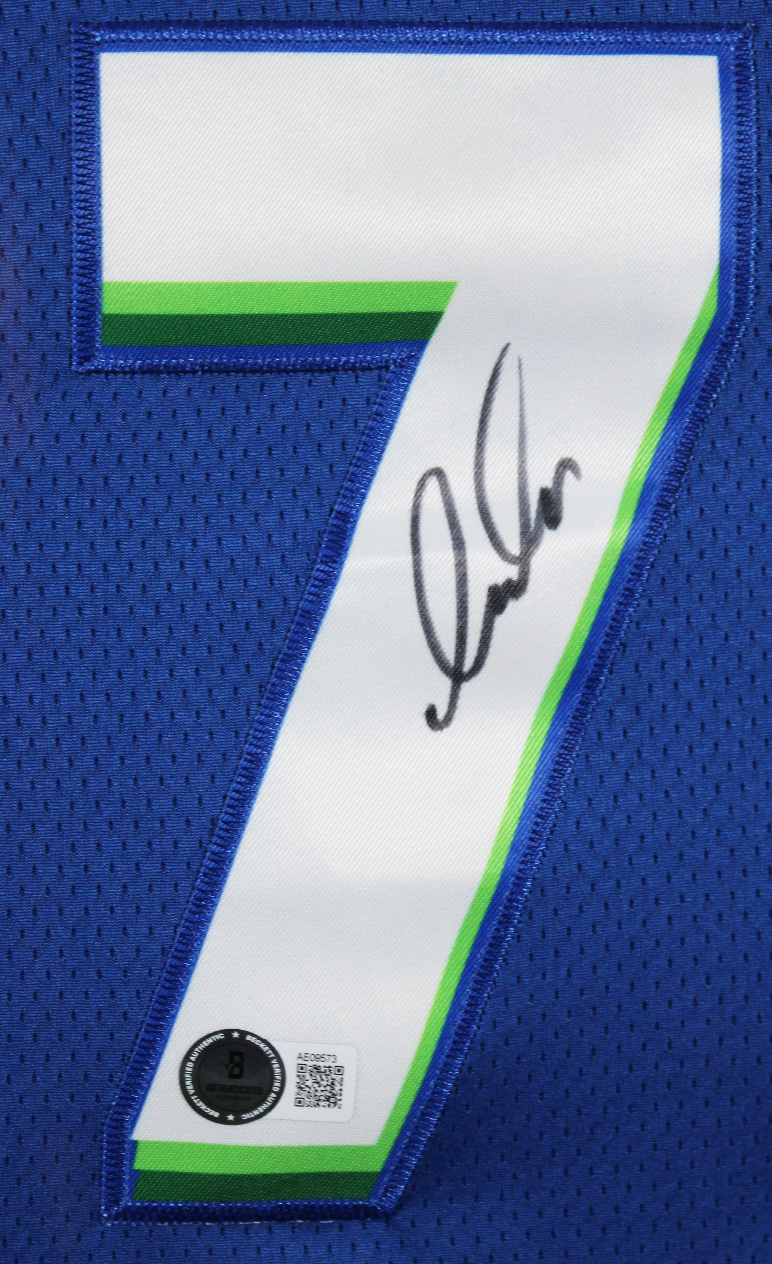 Mavericks Luka Doncic Authentic Signed Blue Nike Framed Jersey BAS #AE09573