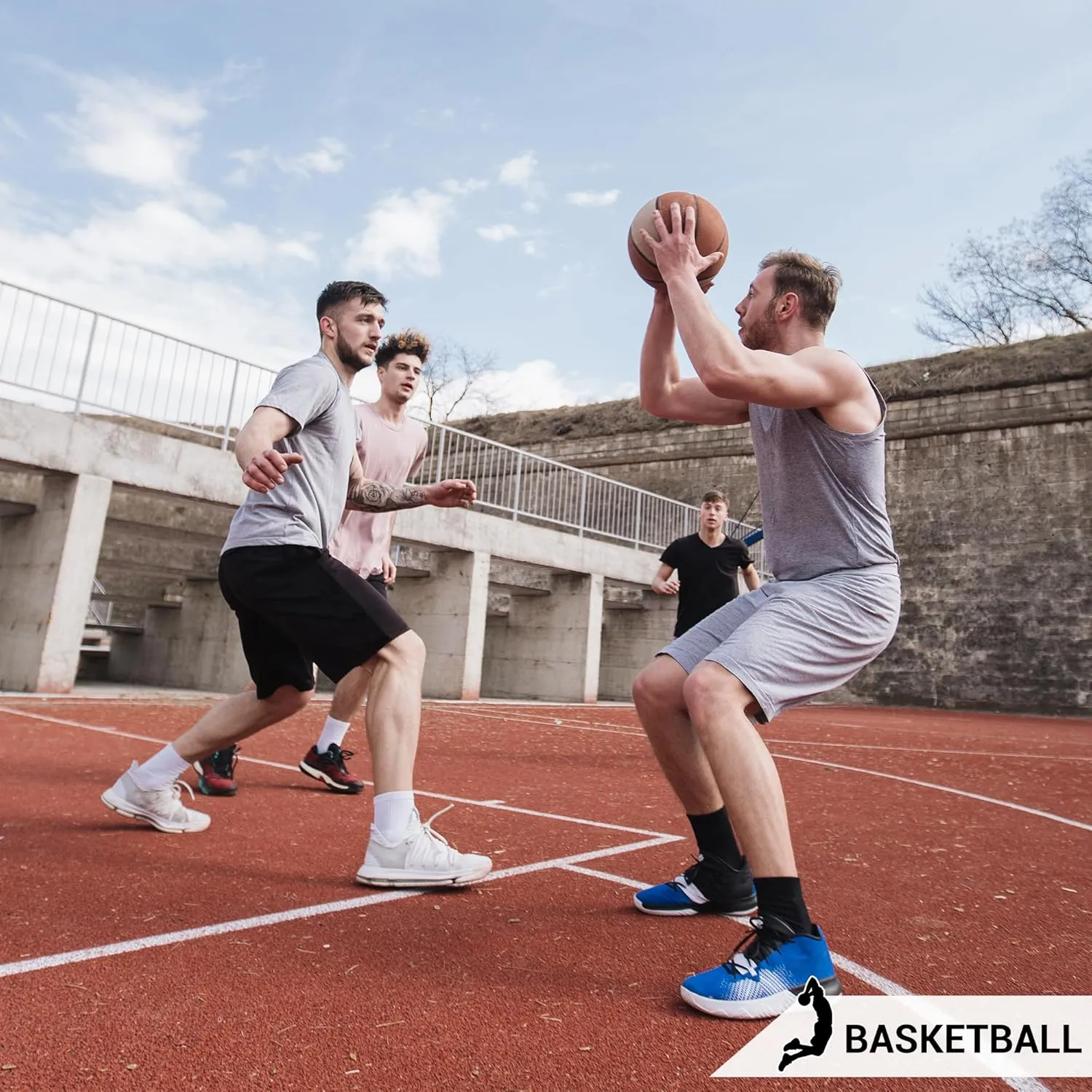Men Athletic Shorts Inseam 7" Basketball Gym Running Shorts with Pockets and Elastic Waistband Quick Dry