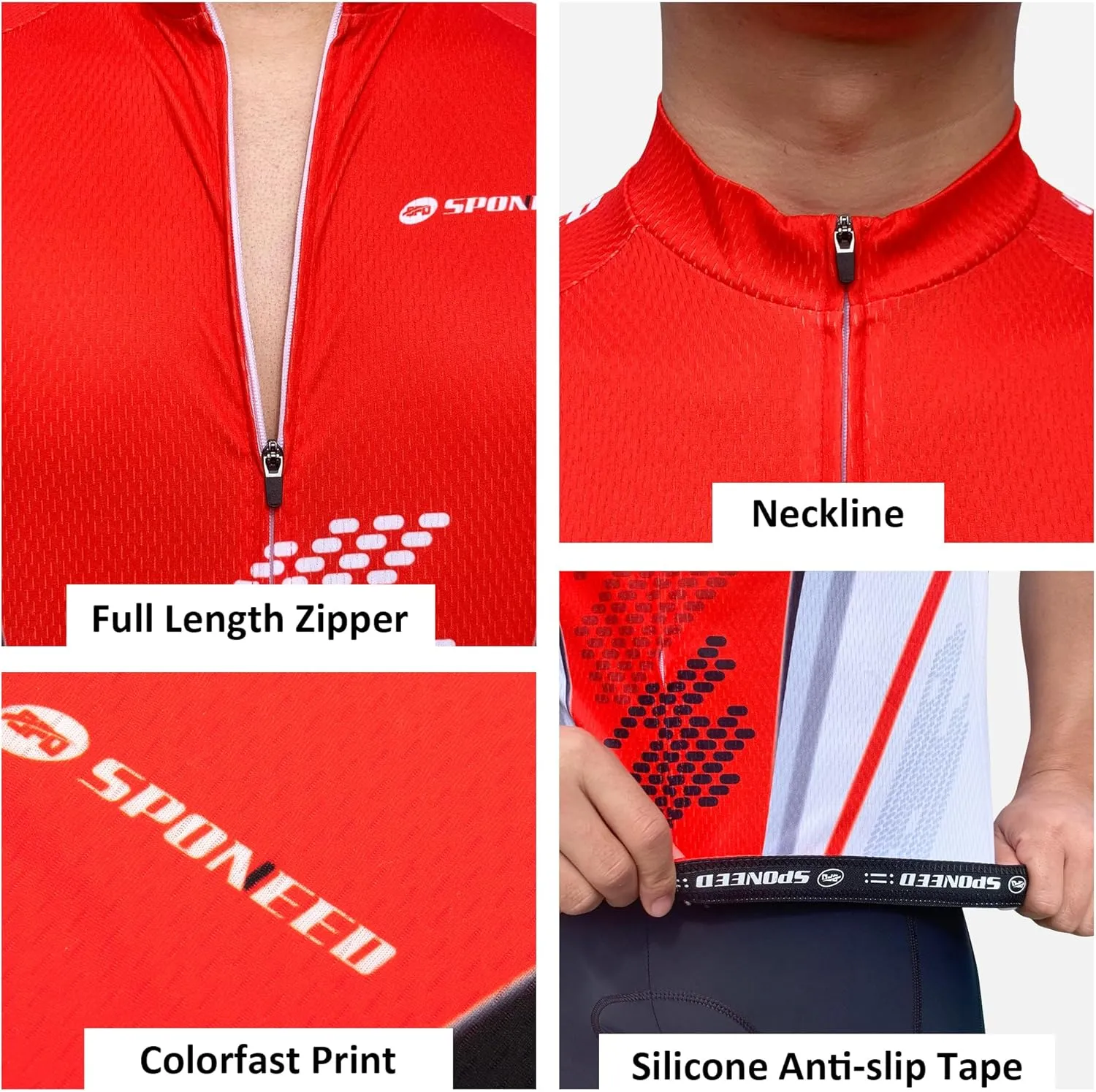 Men Bike Jersey Short Sleeve Road Cycling Shirts Biking Tops Moisture Wicking