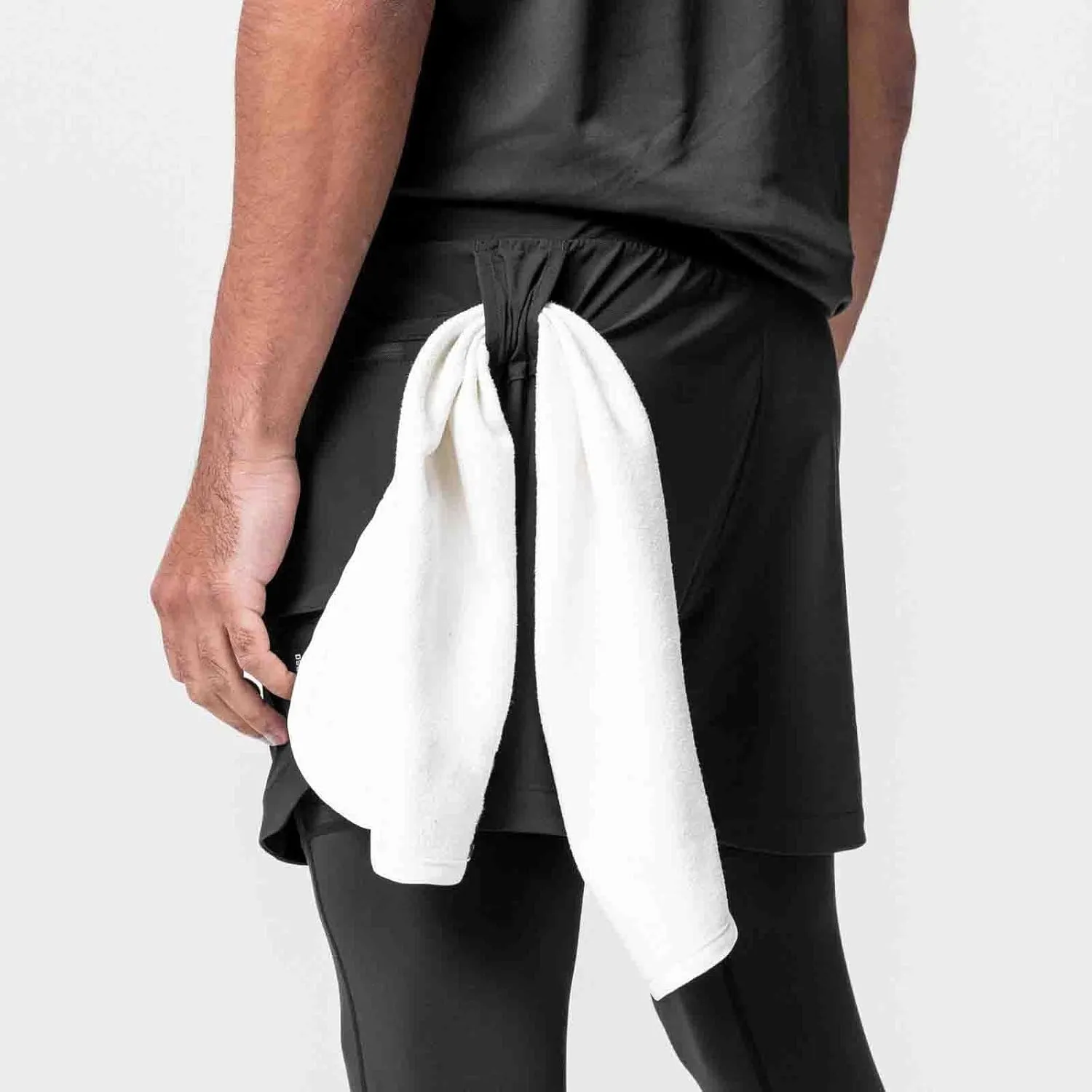 Men's 2 in 1 Running Pants Compression Athletic Pants Tights Quick Dry Gym Workout Legging Shorts with Zipper Pockets