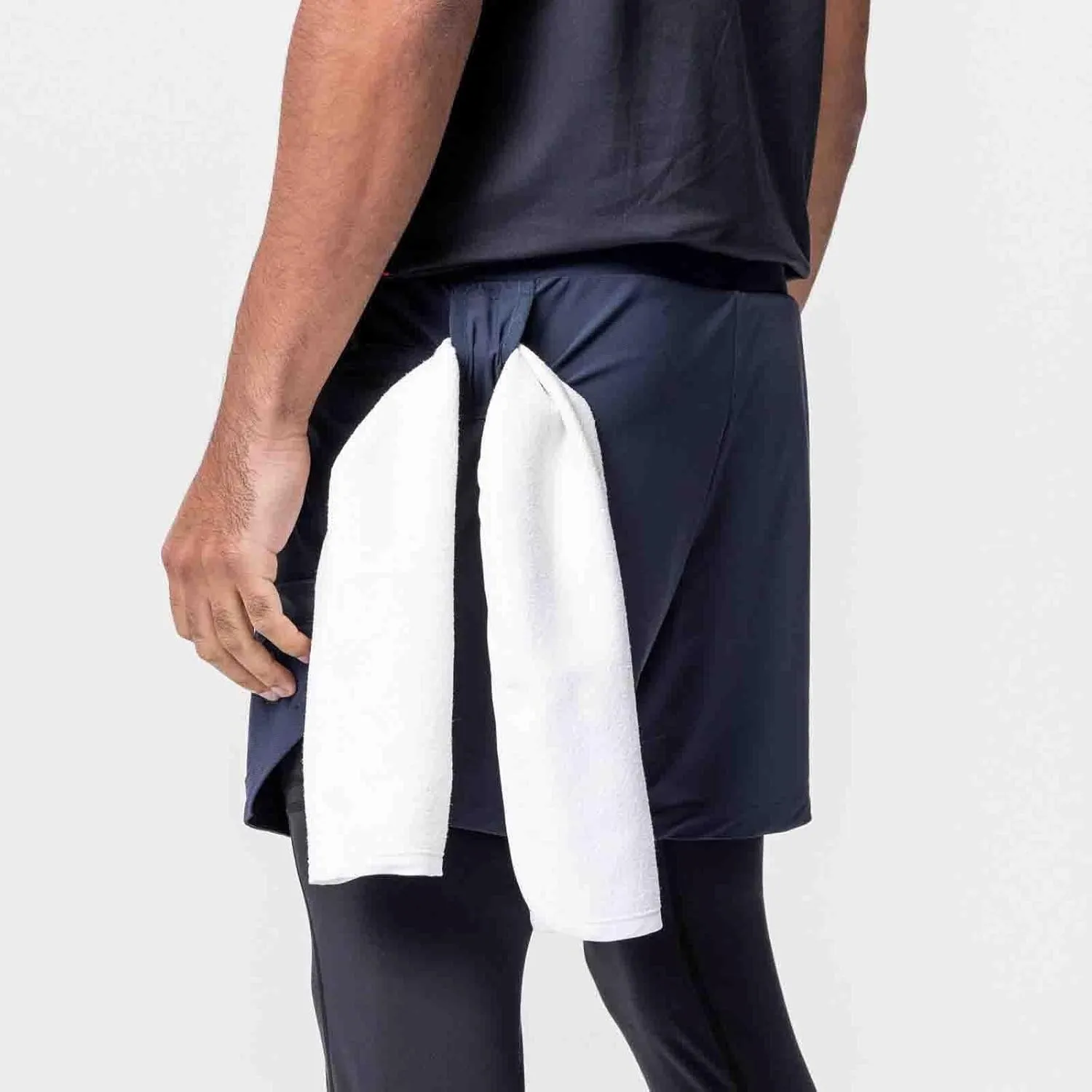 Men's 2 in 1 Running Pants Compression Athletic Pants Tights Quick Dry Workout Gym Active Shorts with Zipper Pockets
