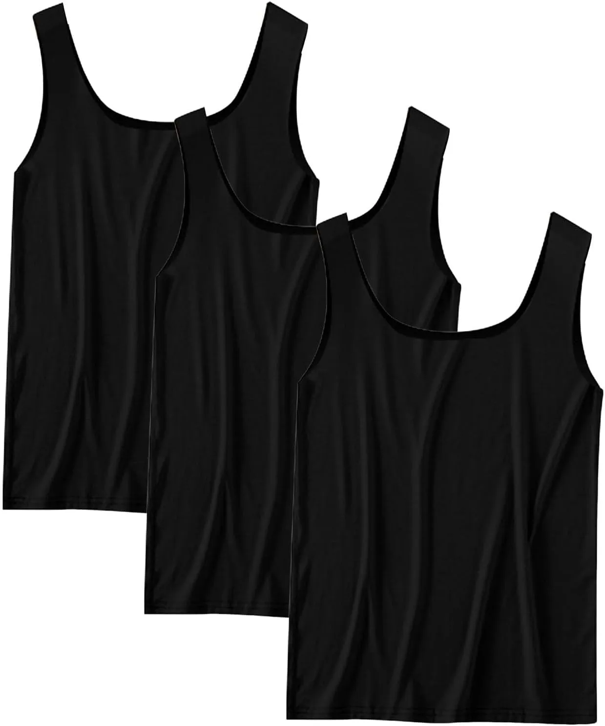 Men's 3 Pack Workout Tank Tops Quick Dry Muscle Sleeveless Shirt Bodybuilding Athletic Summer Running Tee Shirts