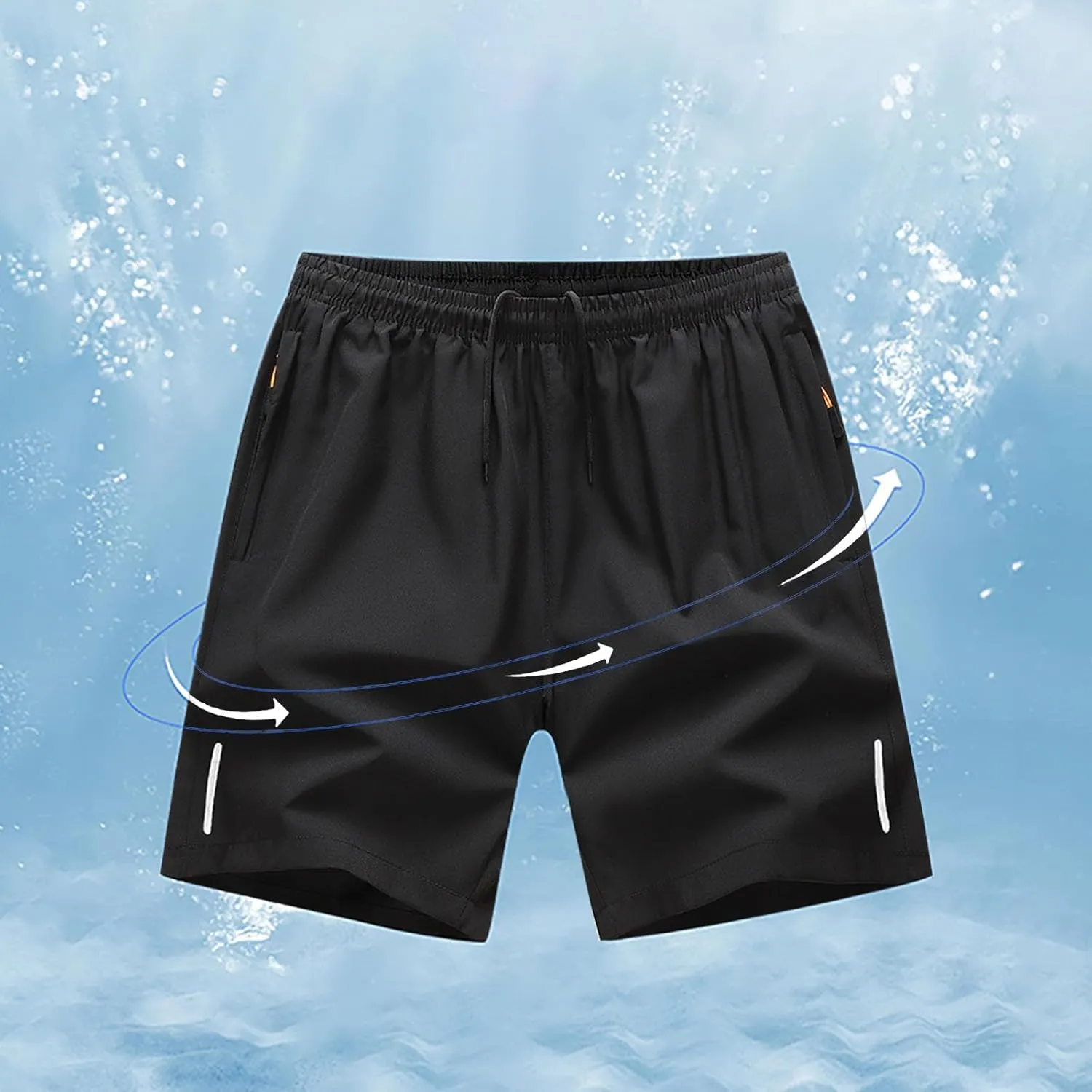 Mens Athletic Workout Shorts with Zipper Pockets Quick Dry Basketball Running Lightweight Breathable Shorts Plus Size