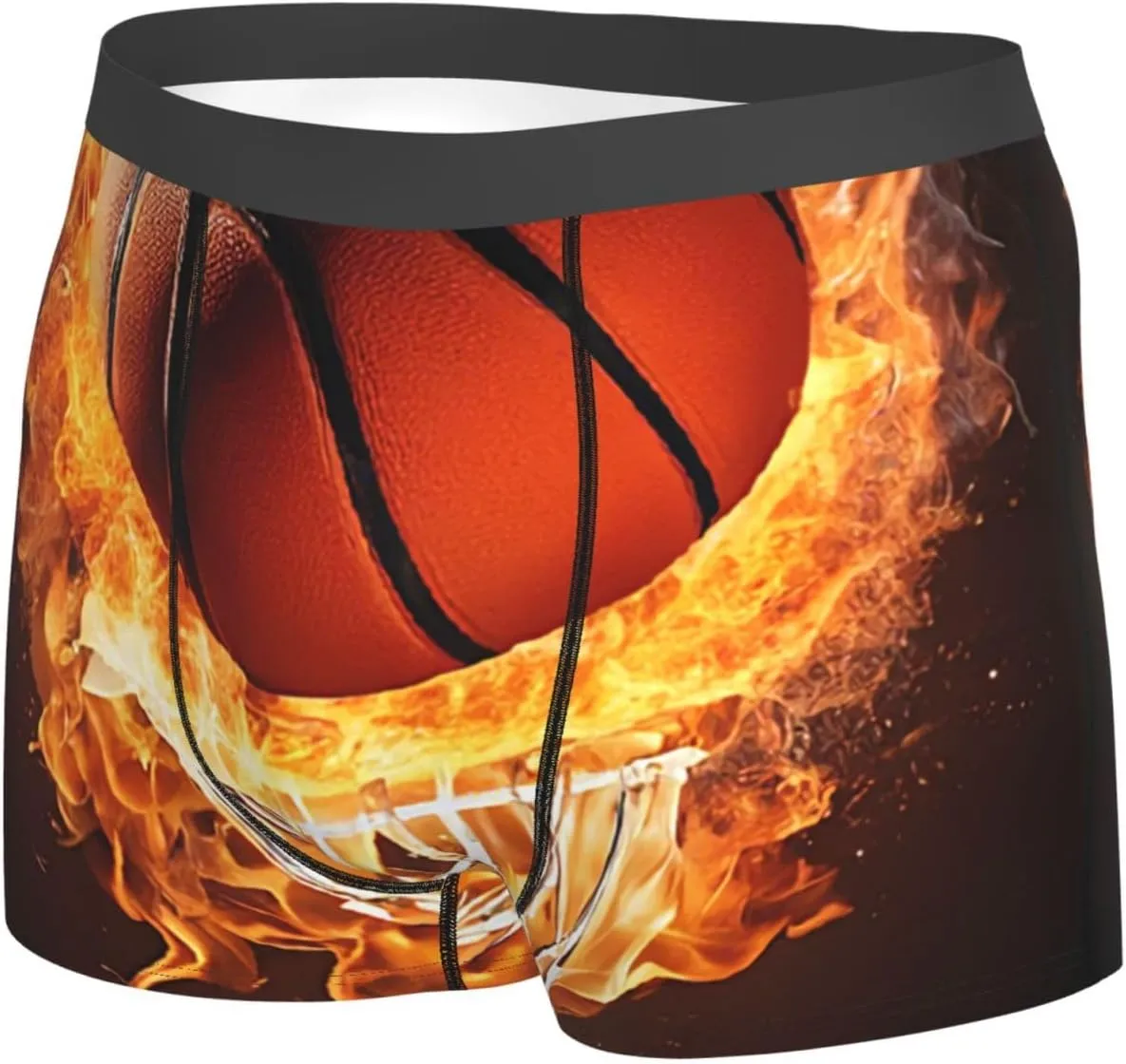 Men'S Boxer Briefs Soft Stretch Underwear Breathable Briefs (Basketball)