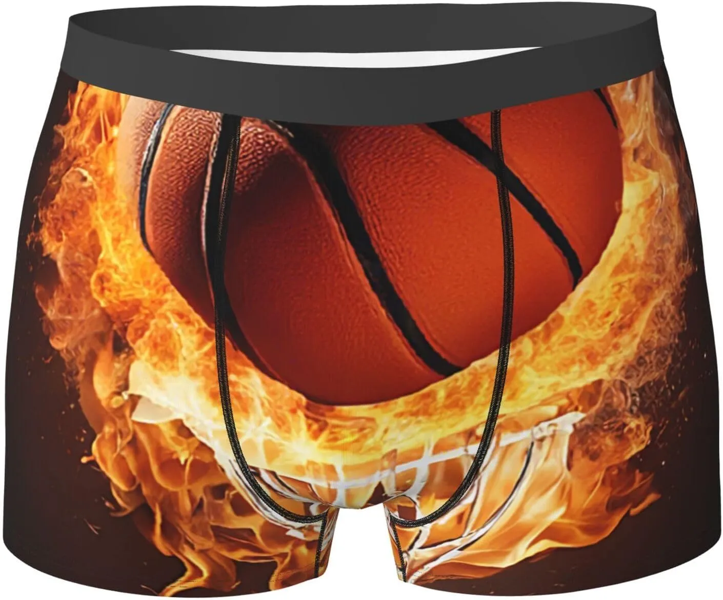 Men'S Boxer Briefs Soft Stretch Underwear Breathable Briefs (Basketball)
