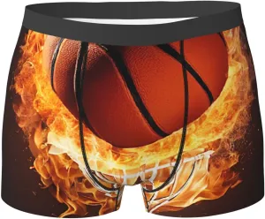 Men'S Boxer Briefs Soft Stretch Underwear Breathable Briefs (Basketball)