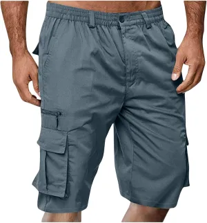 Mens Cargo Shorts Elastic Waistband Relaxed Shorts Lightweight Workout Shorts Loose Athletic Shorts Summer Shorts