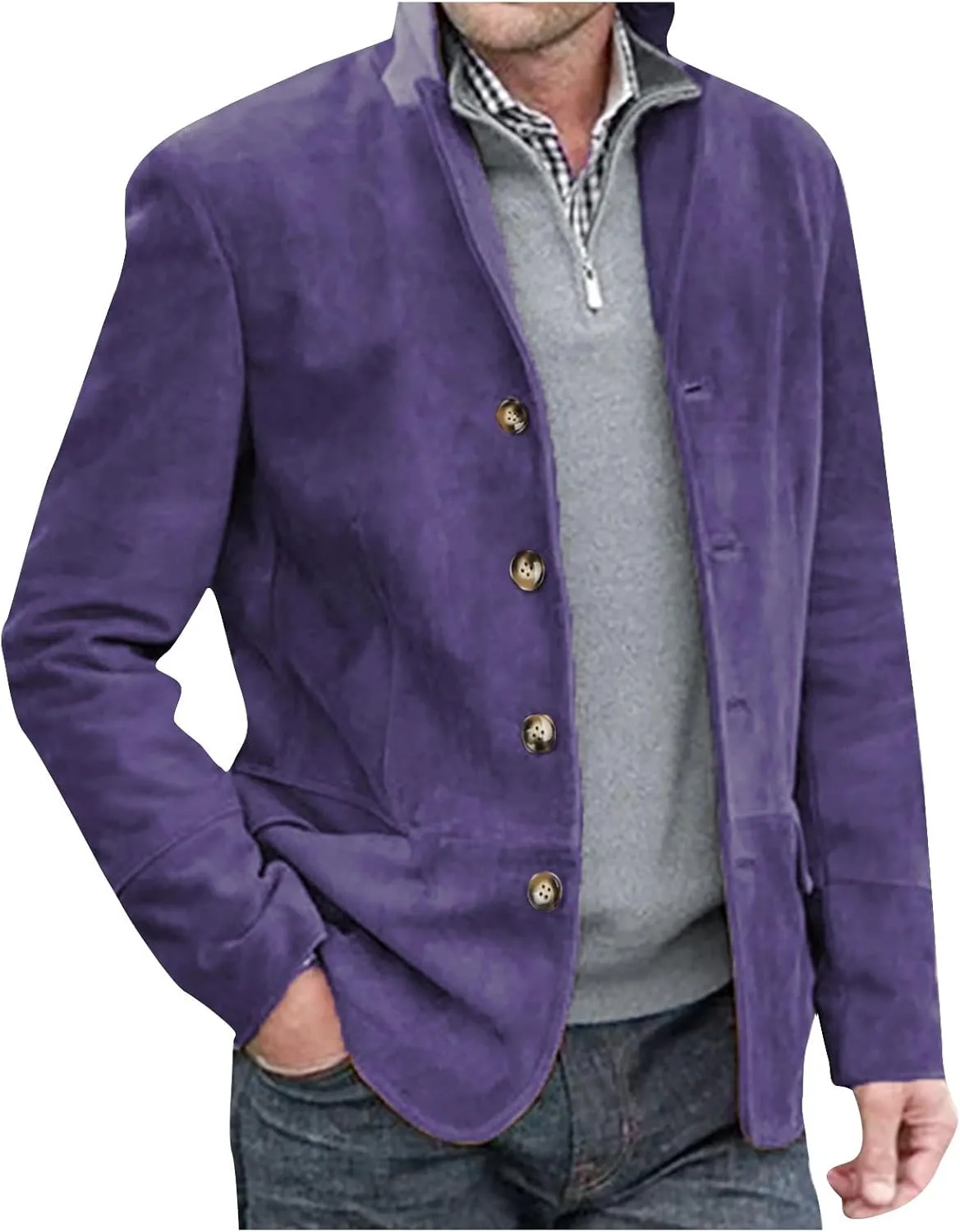 Men's Casual Jackets Sport Coat Blazer Jackets Long Sleeve Lapel Button Up Work Office Jackets Business Suit Jacket