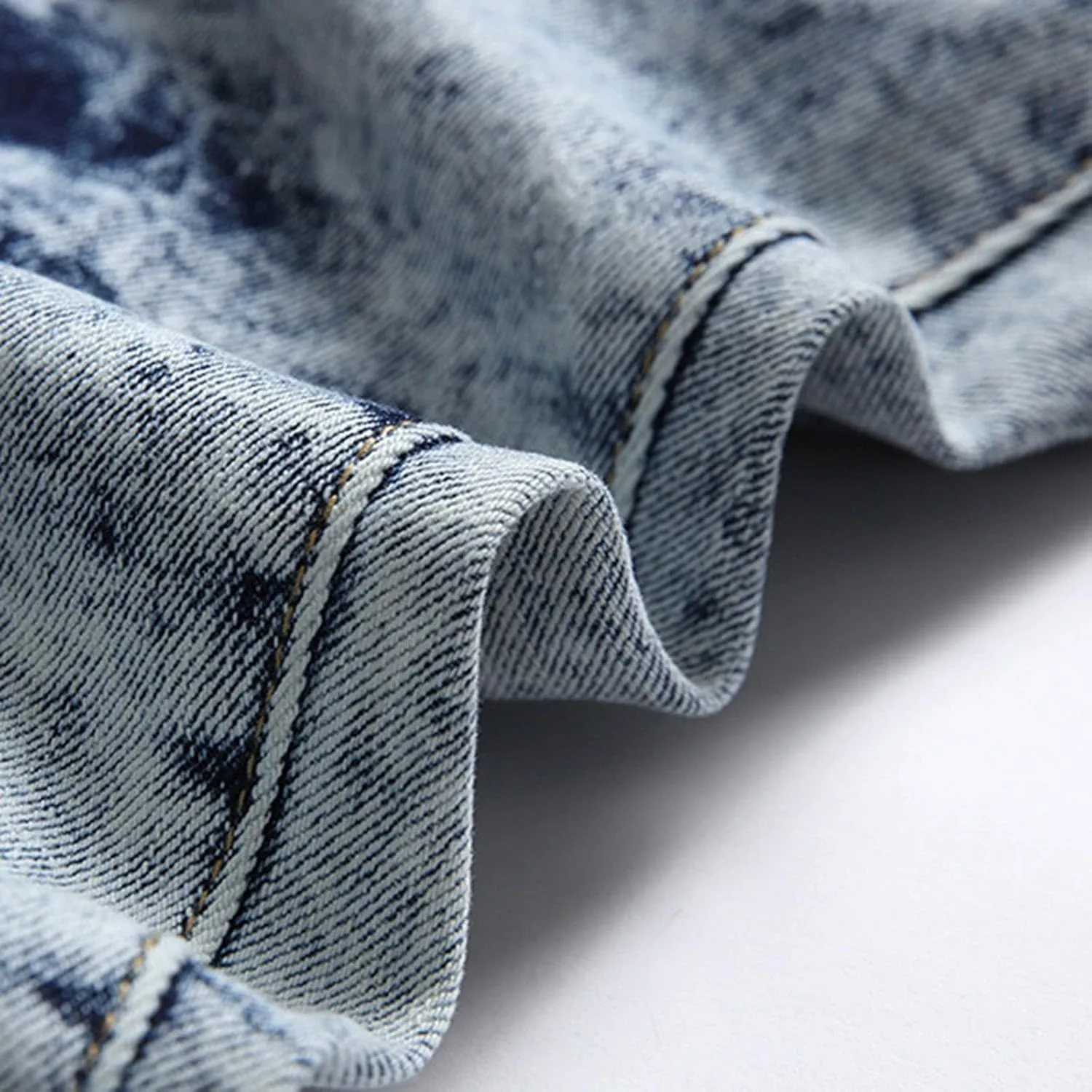Mens Casual Washed Jeans Retro Ripped Relaxed Fit Distressed Denim Pants Street Style Fashion Straight Leg Jeans