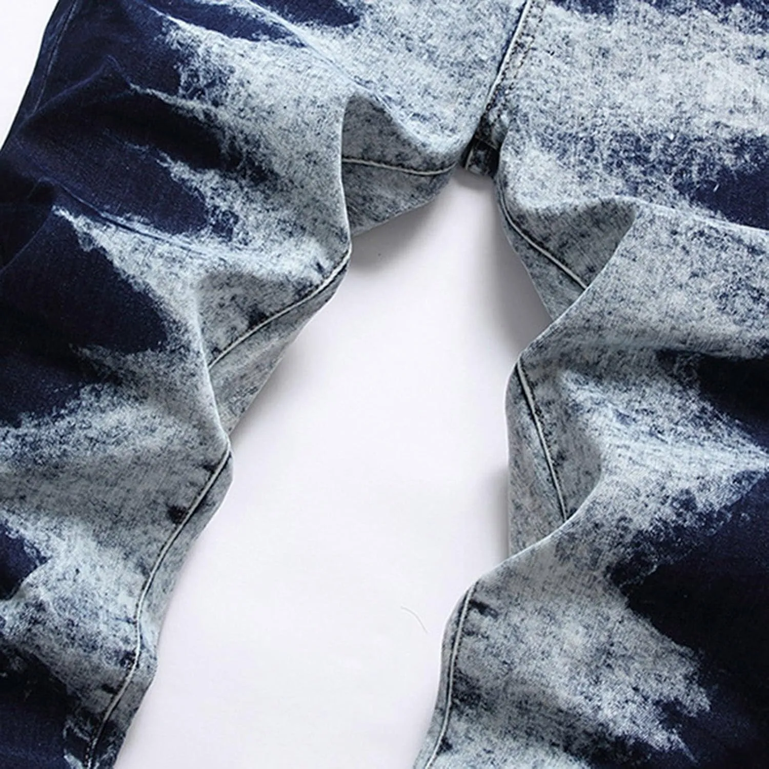 Mens Casual Washed Jeans Retro Ripped Relaxed Fit Distressed Denim Pants Street Style Fashion Straight Leg Jeans