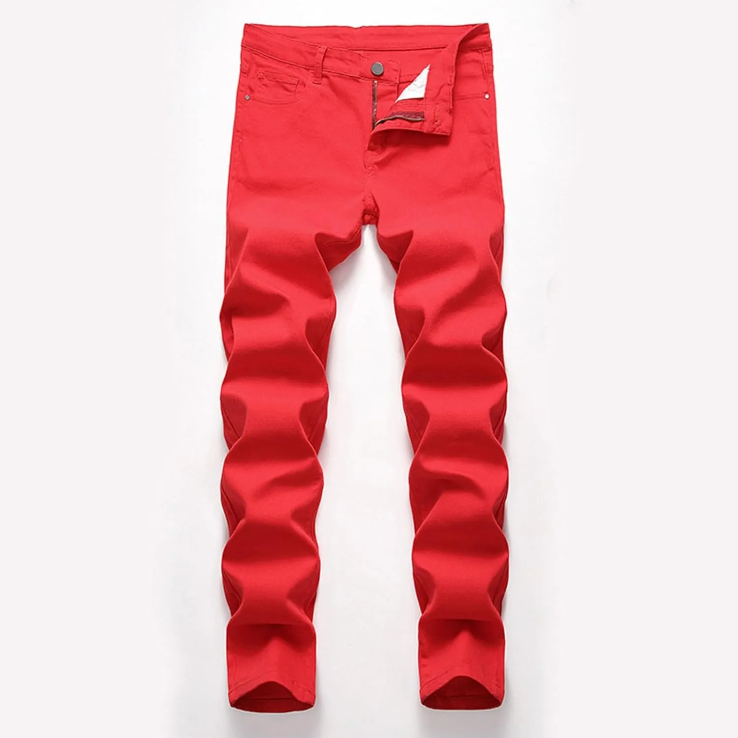 Mens Casual Washed Jeans Retro Ripped Relaxed Fit Distressed Denim Pants Street Style Fashion Straight Leg Jeans