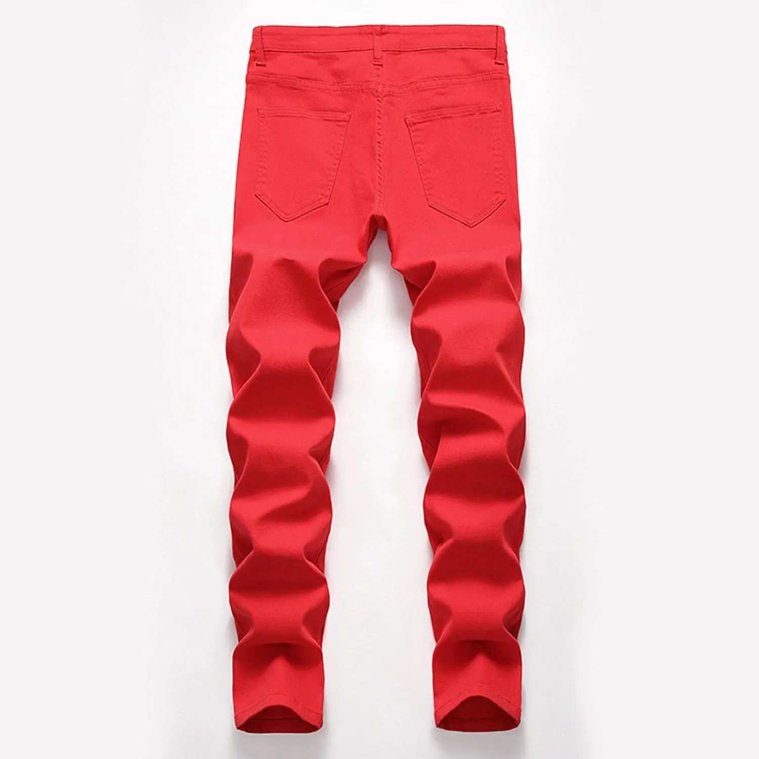 Mens Casual Washed Jeans Retro Ripped Relaxed Fit Distressed Denim Pants Street Style Fashion Straight Leg Jeans