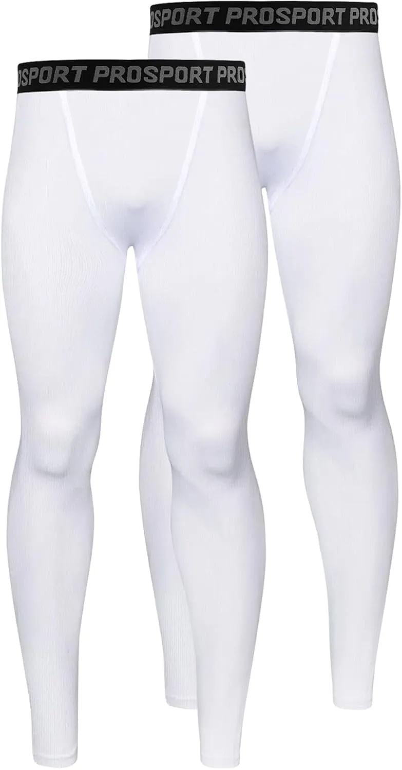 Men's Compression Pants One Leg Compression Tights for Basketball Capri 3/4 Athletic Leggings Cool Dry Baselayer