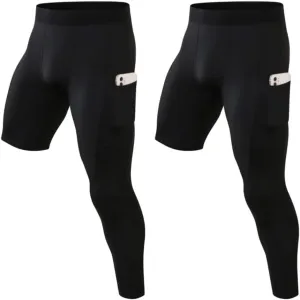 Men's Compression Pants One Leg Compression Tights for Basketball Capri 3/4 Athletic Leggings Cool Dry Baselayer