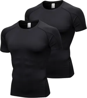 Men's Compression Shirts Short Sleeve Athletic Compression Tops Cool Dry Workout T Shirt Sports Base Layer Undershirt