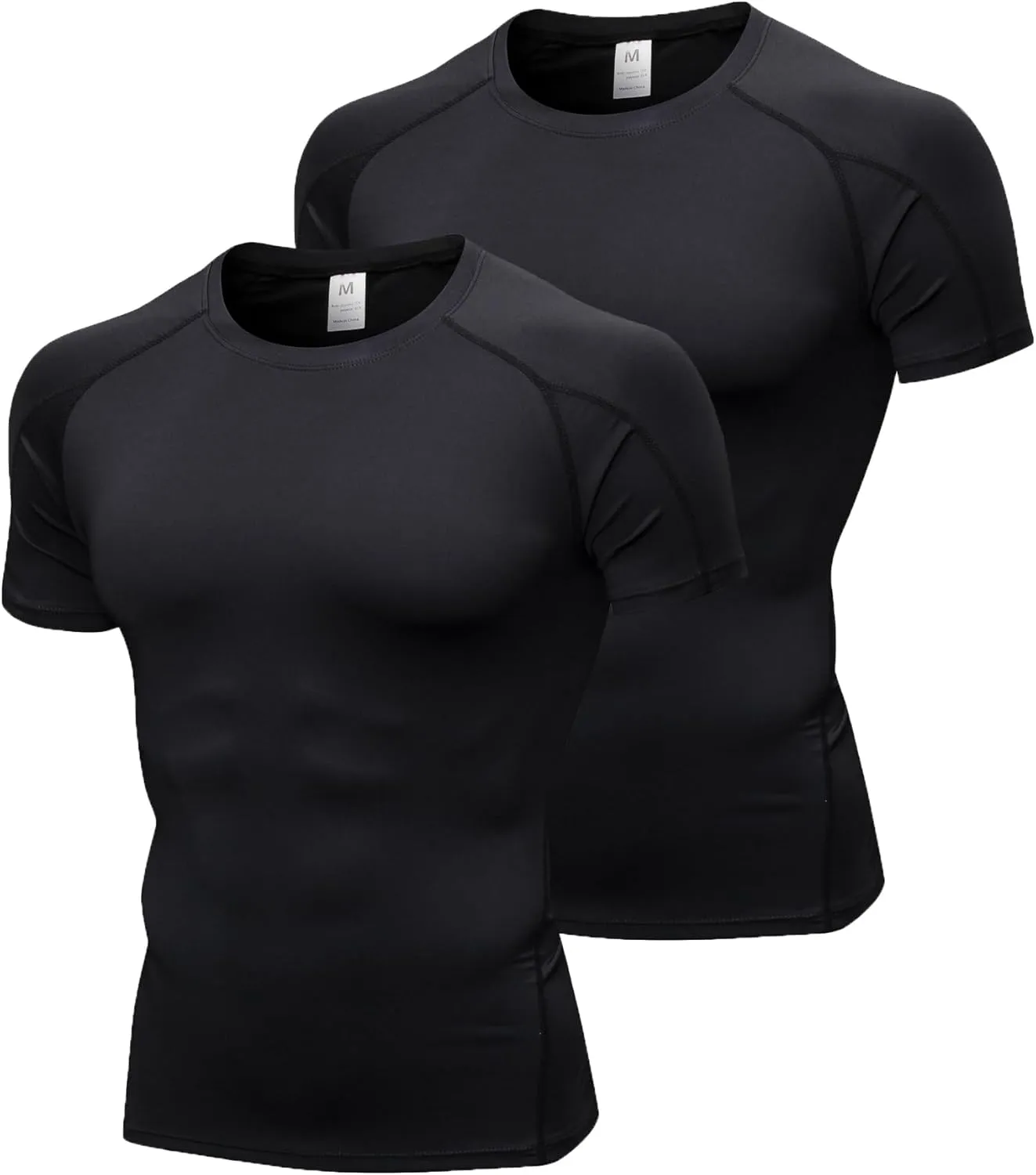 Men's Compression Shirts Short Sleeve Athletic Compression Tops Cool Dry Workout T Shirt Sports Base Layer Undershirt