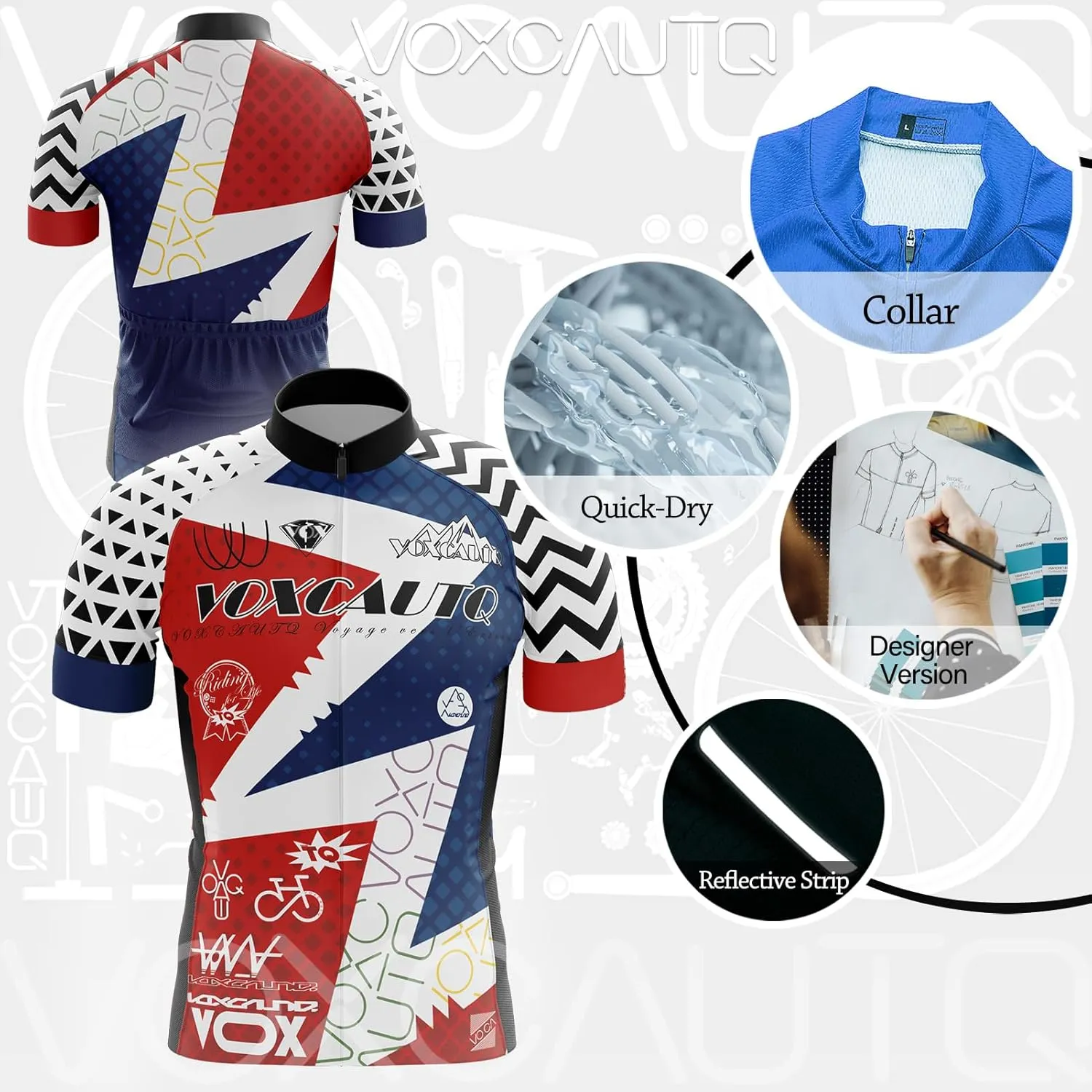 Men's Cycling Jersey Short Sleeve Set Cycling Jersey 3 Pockets Reflective Bicycle Jacket Quick Dry
