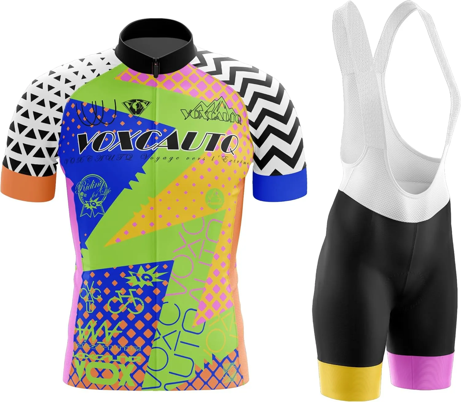 Men's Cycling Jersey Short Sleeve Set Cycling Jersey 3 Pockets Reflective Bicycle Jacket Quick Dry