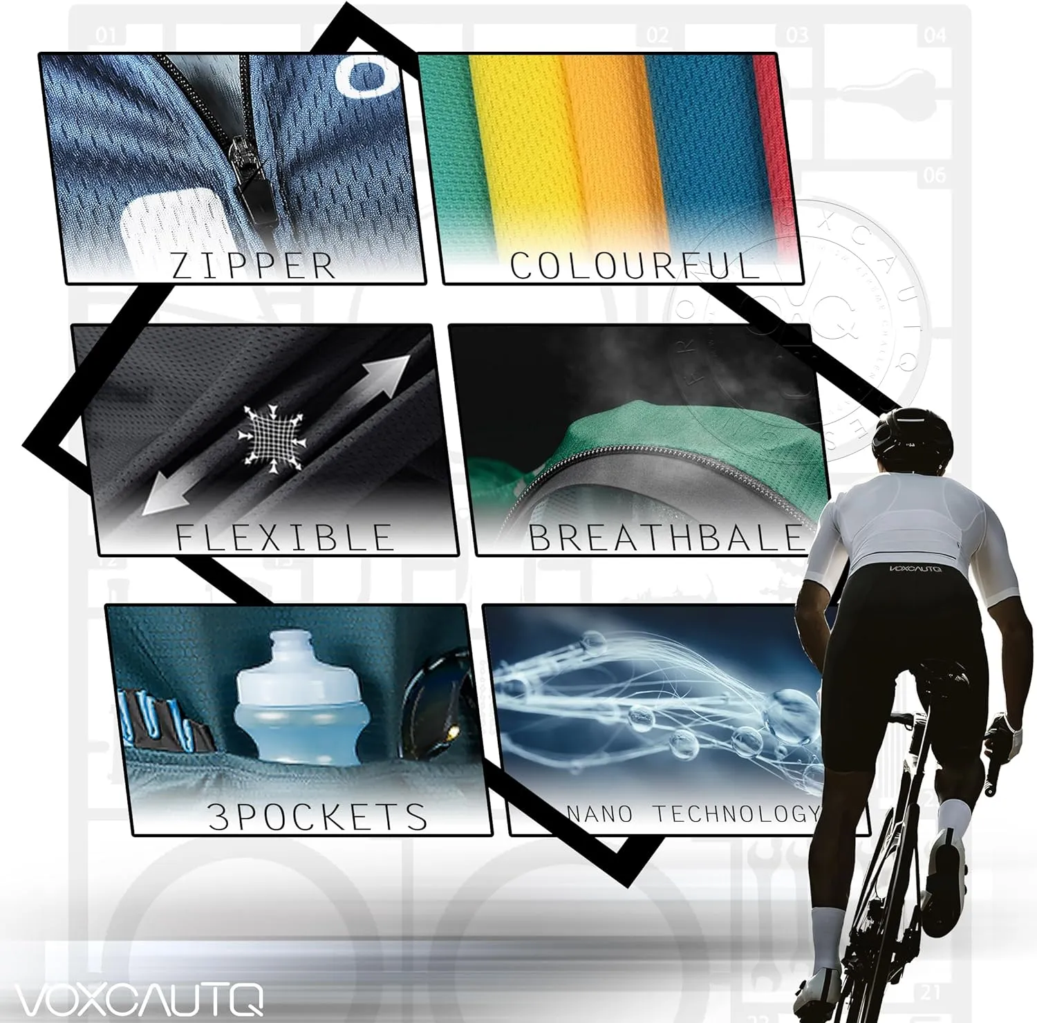 Men's Cycling Jersey Short Sleeve Set Cycling Jersey 3 Pockets Reflective Bicycle Jacket Quick Dry