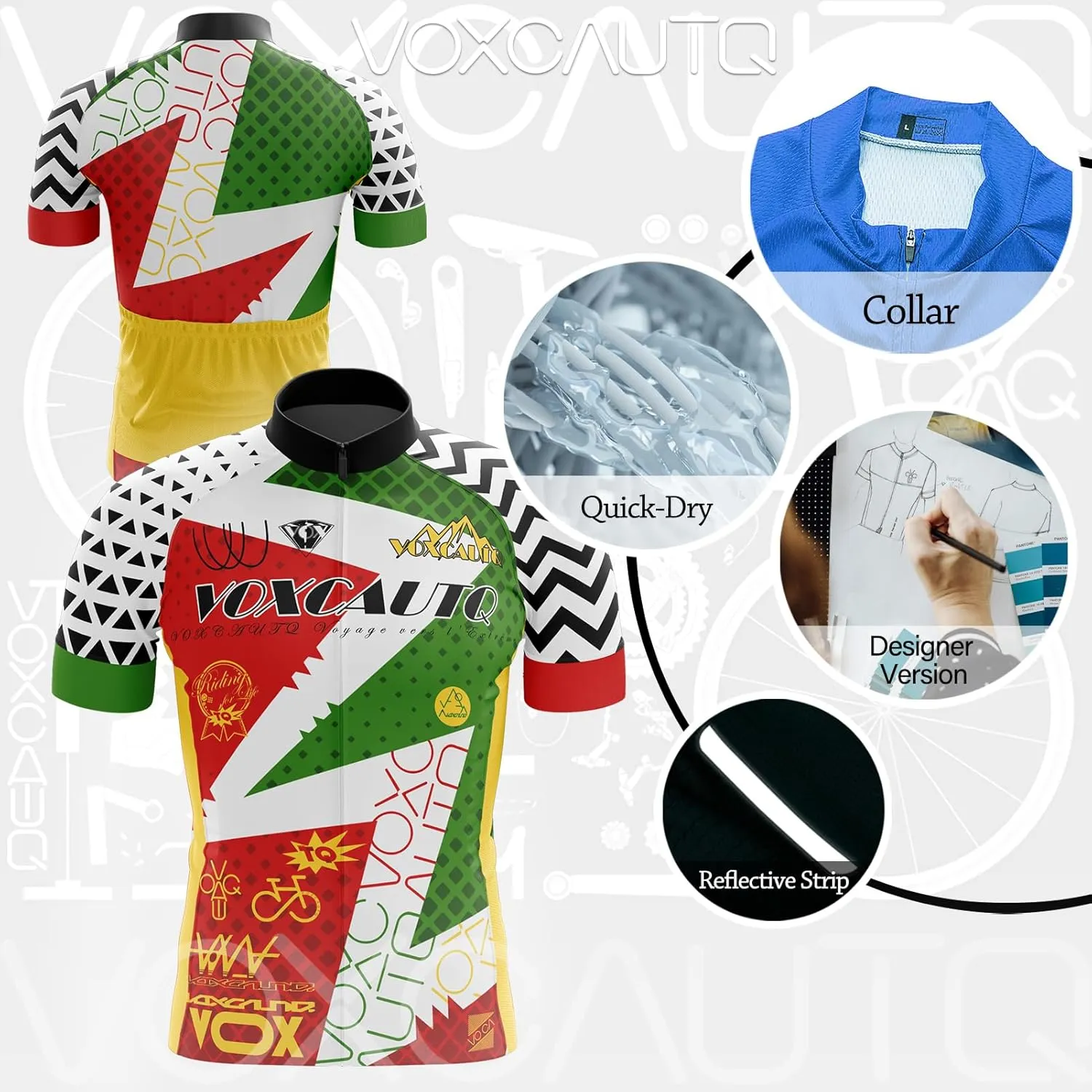 Men's Cycling Jersey Short Sleeve Set Cycling Jersey 3 Pockets Reflective Bicycle Jacket Quick Dry