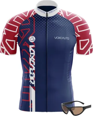 Men's Cycling Jerseys Tops Biking Shirts Short Sleeve Bike Clothing Full Zipper Bicycle Jacket with Pockets,Quick Dry