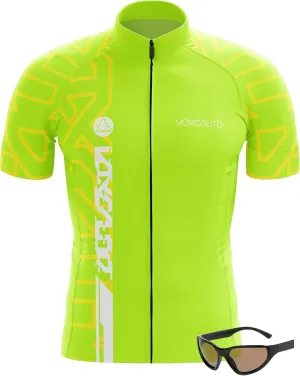 Men's Cycling Jerseys Tops Biking Shirts Short Sleeve Bike Clothing Full Zipper Bicycle Jacket with Pockets,Quick Dry
