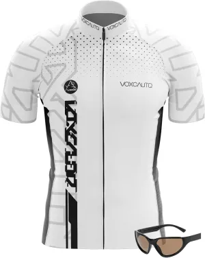 Men's Cycling Jerseys Tops Biking Shirts Short Sleeve Bike Clothing Full Zipper Bicycle Jacket with Pockets,Quick Dry