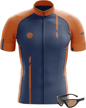 Men's Cycling Jerseys Tops Biking Shirts Short Sleeve Bike MTB Clothing Full Zipper Bicycle Jacket with 3 Pockets Quick Dry