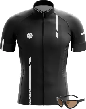 Men's Cycling Jerseys Tops Biking Shirts Short Sleeve Bike MTB Clothing Full Zipper Bicycle Jacket with 3 Pockets Quick Dry