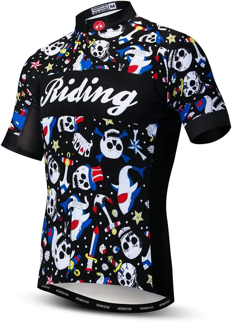 Men's Cycling Jerseys Tops Biking Shirts Short Sleeve Full Zipper Bike Clothing