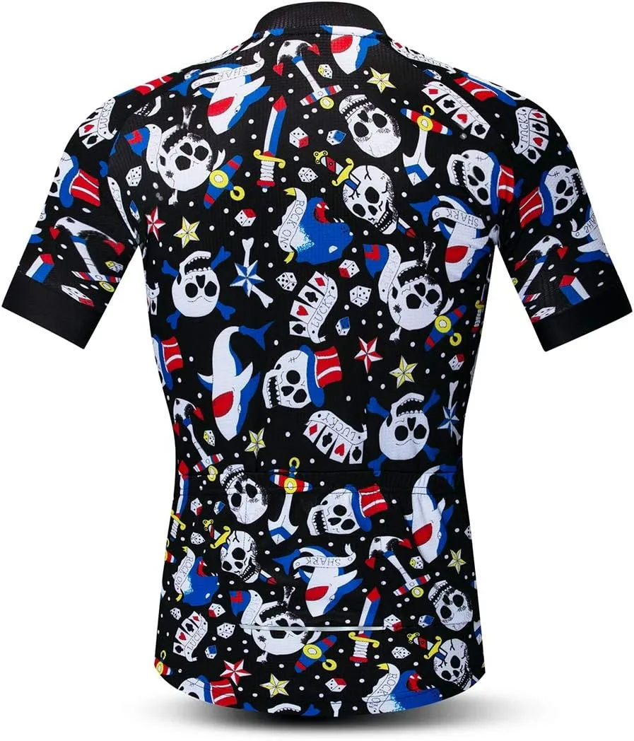 Men's Cycling Jerseys Tops Biking Shirts Short Sleeve Full Zipper Bike Clothing