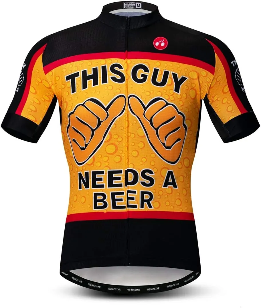 Men's Cycling Jerseys Tops Biking Shirts Short Sleeve Full Zipper Bike Clothing