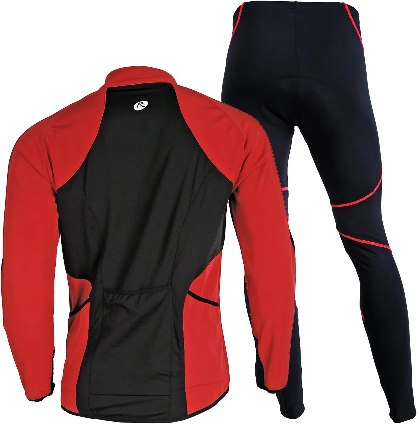 Mens Cycling Suit Windproof Winter Thermal Fleece Sportswear Clothing Set Riding Jersey Jacket & 3D Padded Pants Trousers