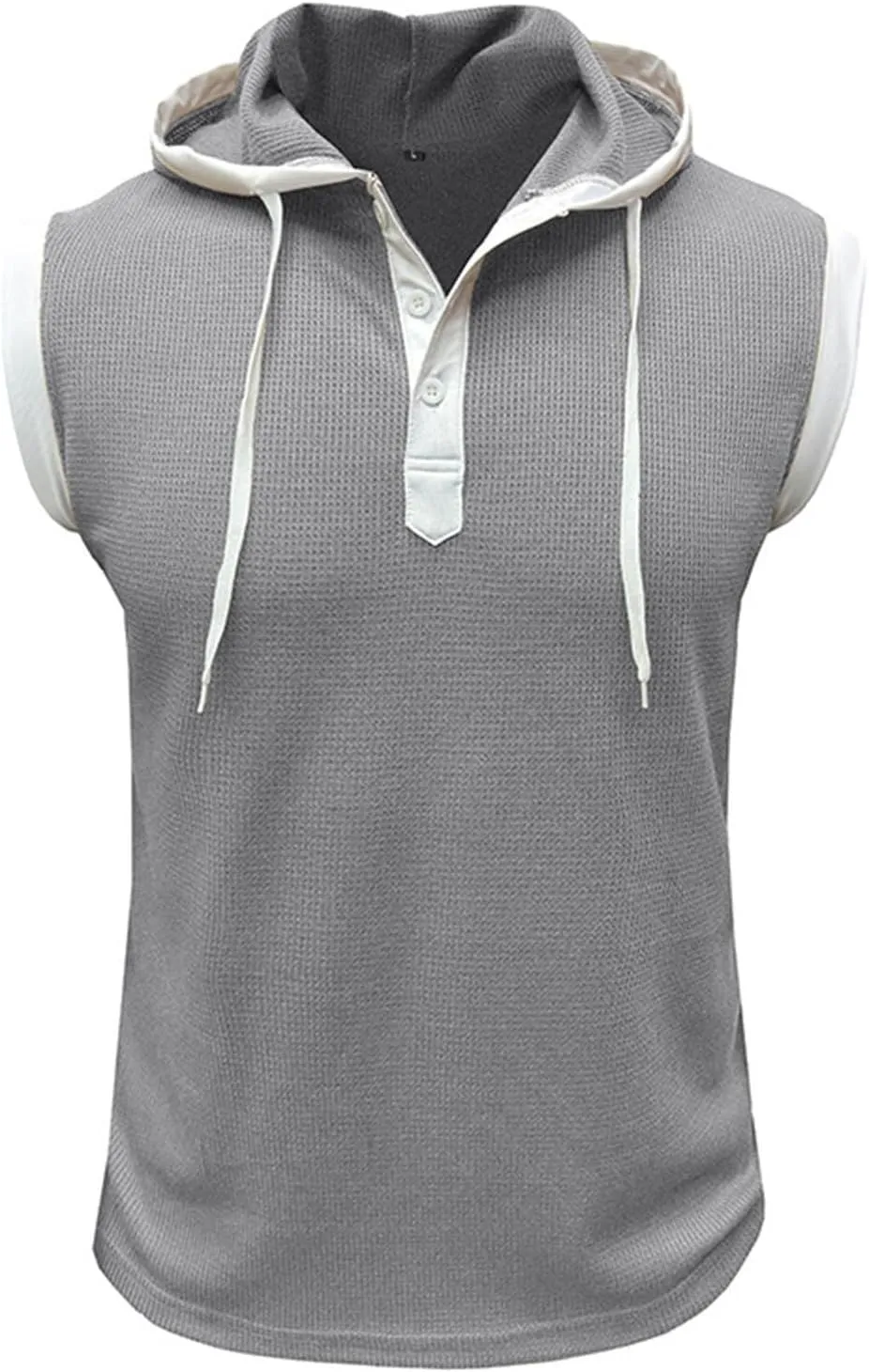 Men's Hooded Tank Tops Workout Sleeveless Hoodies Tee Shirt Muscle Athletic Gym Running Beach Tanks for Men Quick Dry