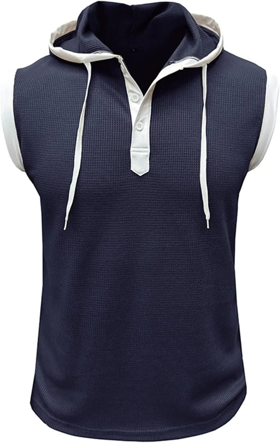 Men's Hooded Tank Tops Workout Sleeveless Hoodies Tee Shirt Muscle Athletic Gym Running Beach Tanks for Men Quick Dry