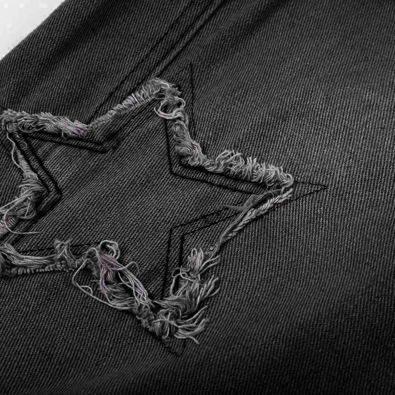 Men's Jeans Star Embroidery Wide Leg Pants Relaxed Fit Comfortable Street Style Lightweight Fashionable Casual Jeans
