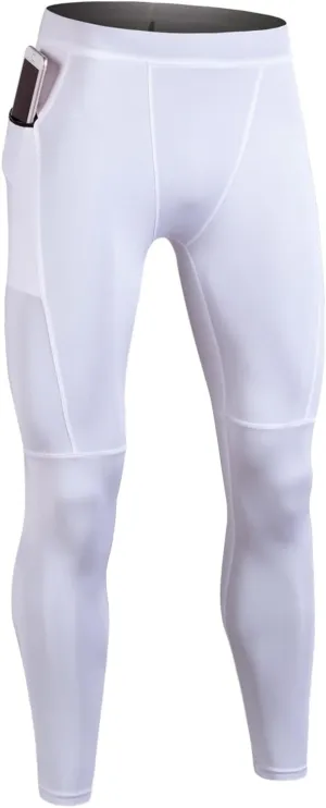 Mens Jogger Pants with Pockets High Waisted Quick Dry Slim Stretchy Workout Gym Leggings Jogger Compression Pants