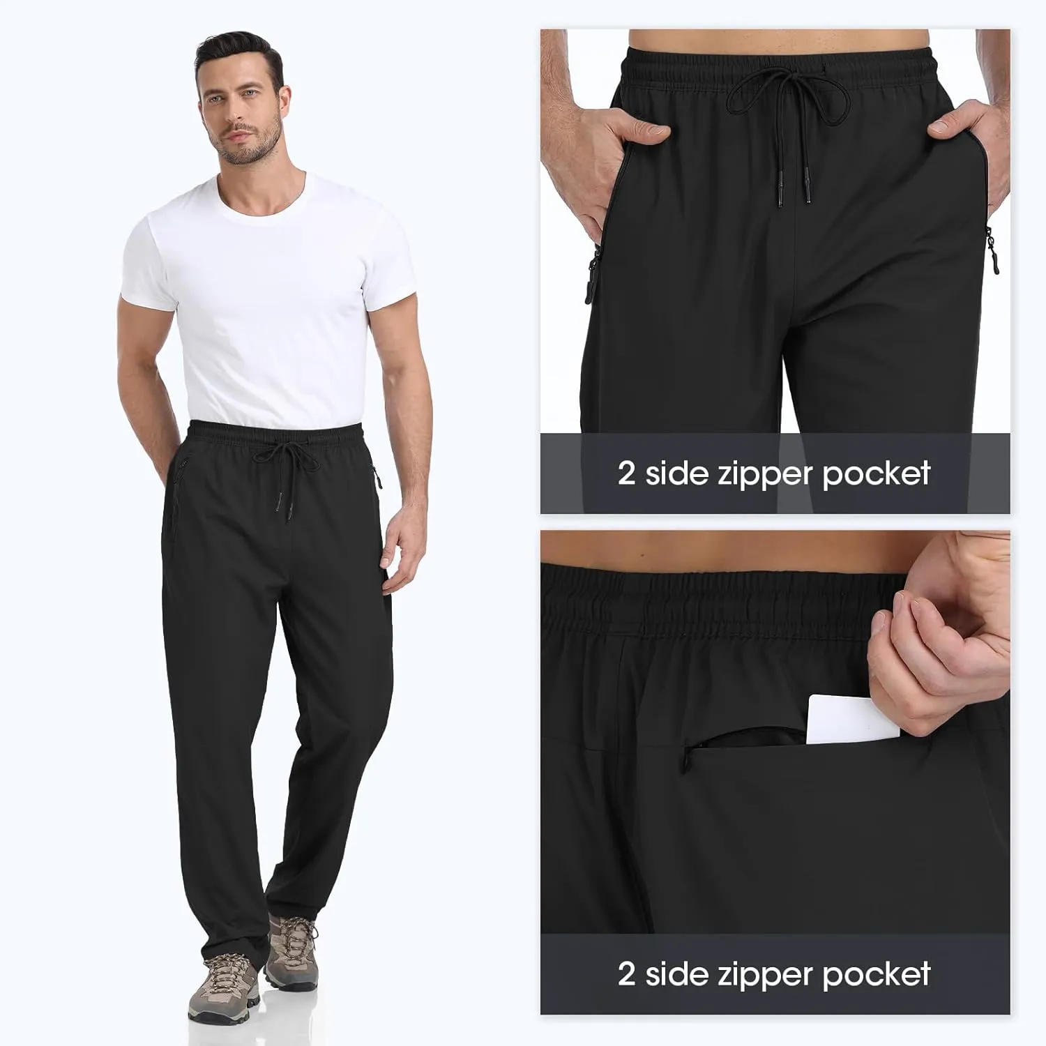 Men's Lightweight Hiking Pants Quick Dry Athletic Jogger Sweatpants