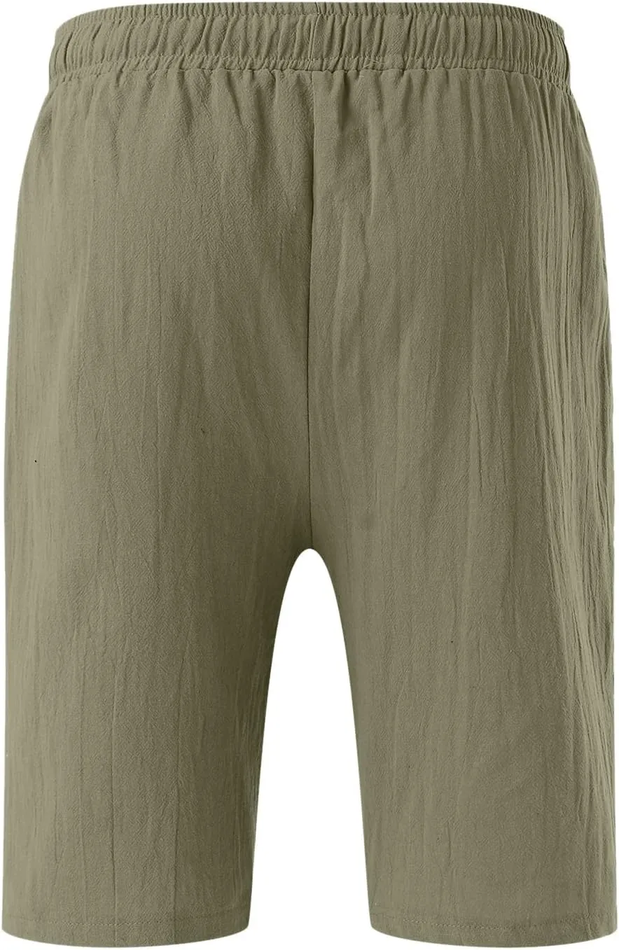 Mens Lightweight Shorts Mens Fashion Shorts Drawstring Casual Shorts Elastic Waistband Shorts Loose Fit Shorts