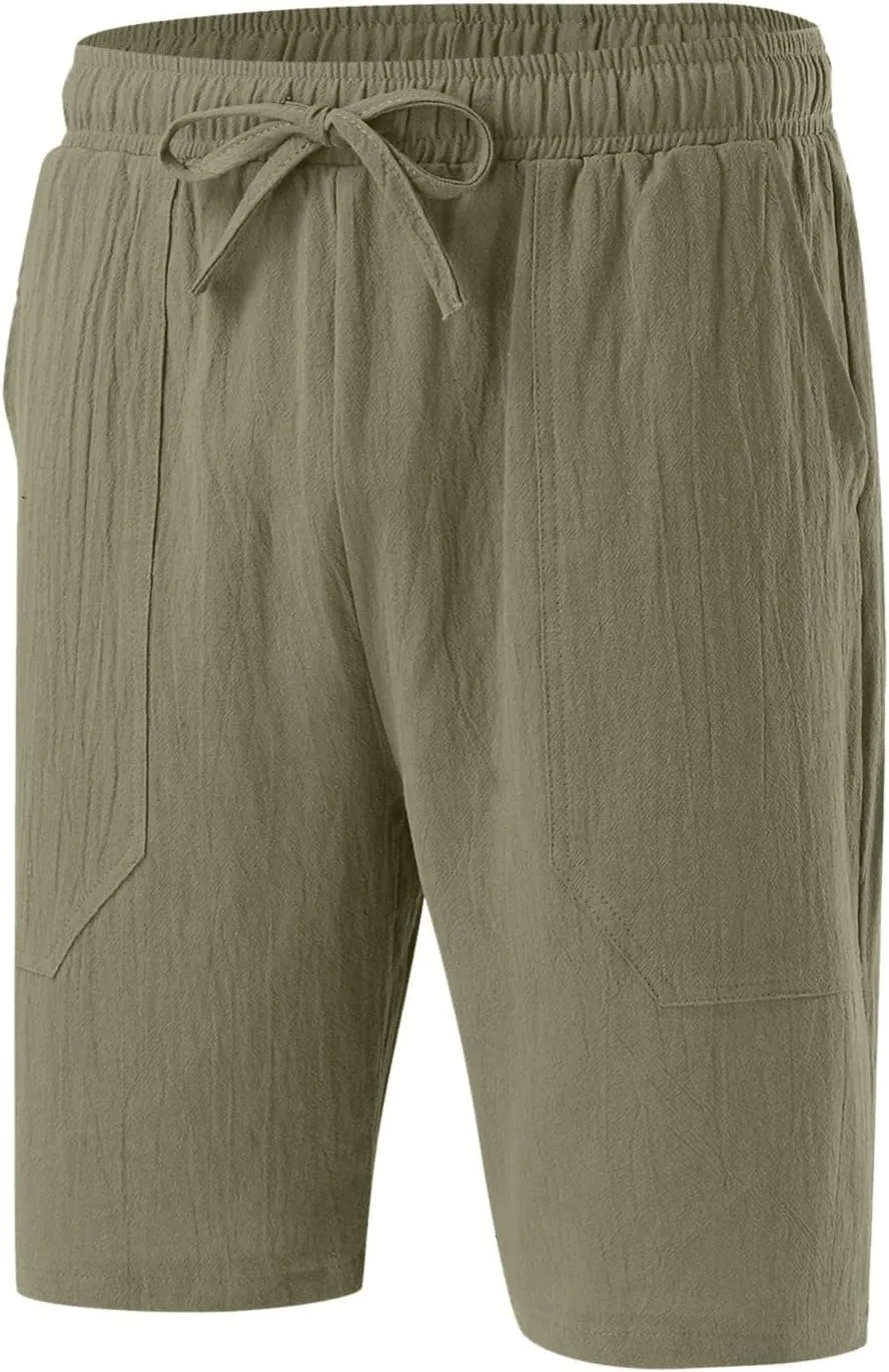 Mens Lightweight Shorts Mens Fashion Shorts Drawstring Casual Shorts Elastic Waistband Shorts Loose Fit Shorts