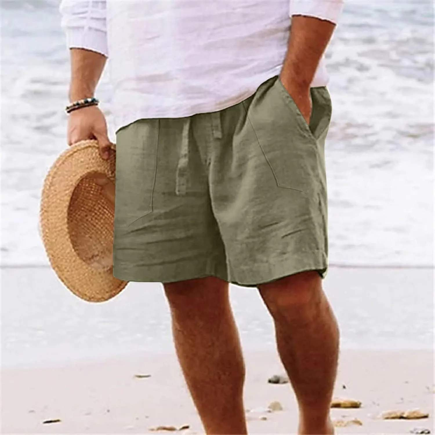 Mens Lightweight Shorts Mens Fashion Shorts Drawstring Casual Shorts Elastic Waistband Shorts Loose Fit Shorts