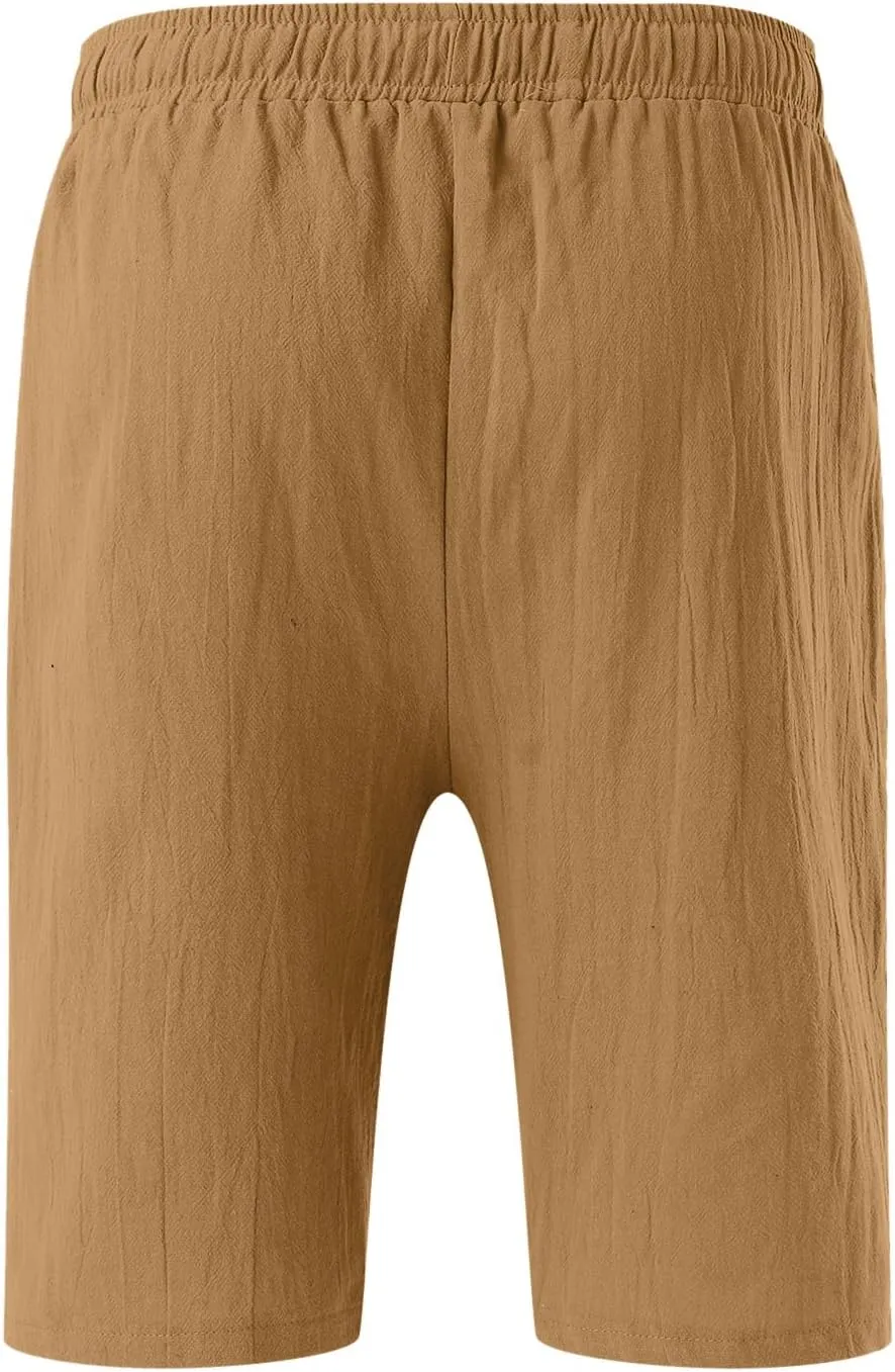 Mens Lightweight Shorts Mens Fashion Shorts Drawstring Casual Shorts Elastic Waistband Shorts Loose Fit Shorts