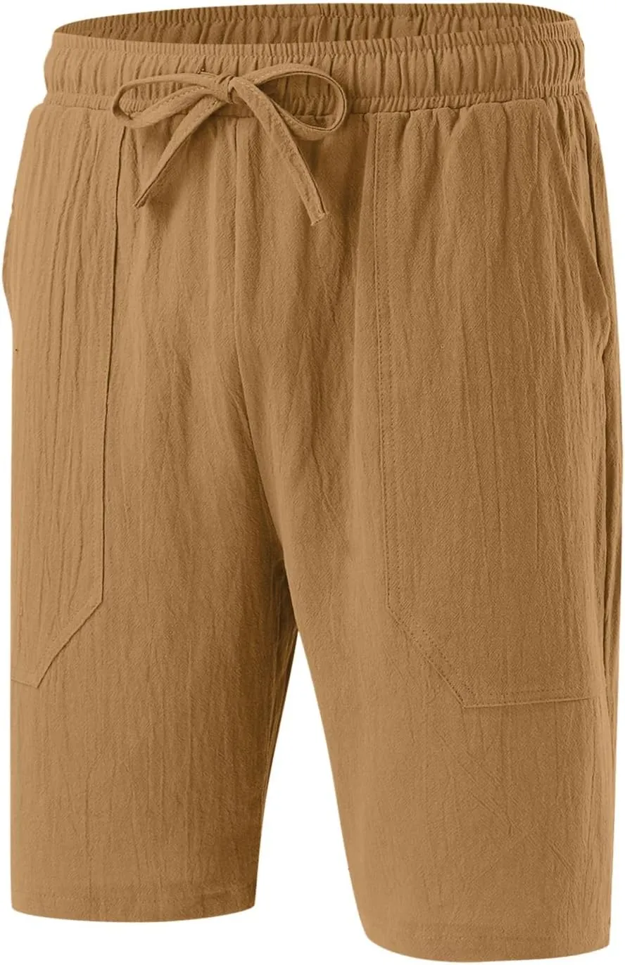 Mens Lightweight Shorts Mens Fashion Shorts Drawstring Casual Shorts Elastic Waistband Shorts Loose Fit Shorts