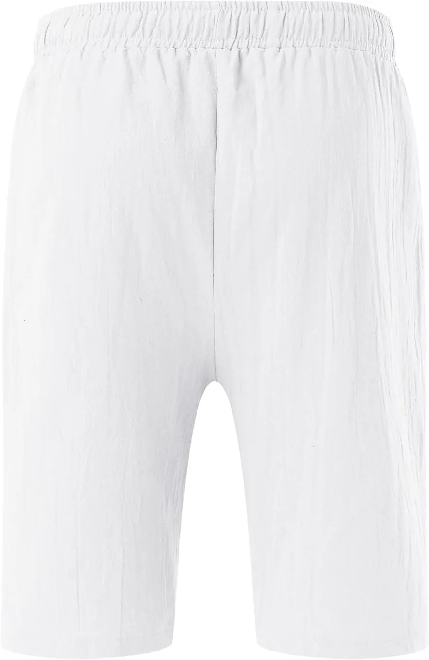Mens Lightweight Shorts Mens Fashion Shorts Drawstring Casual Shorts Elastic Waistband Shorts Loose Fit Shorts