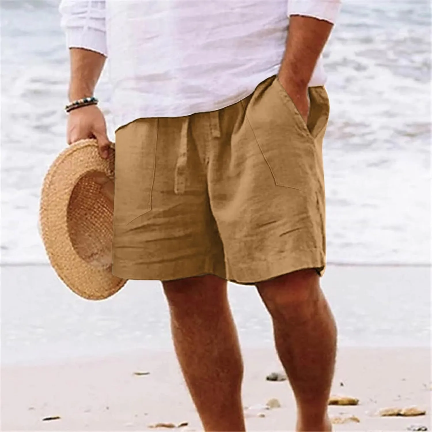 Mens Lightweight Shorts Mens Fashion Shorts Drawstring Casual Shorts Elastic Waistband Shorts Loose Fit Shorts