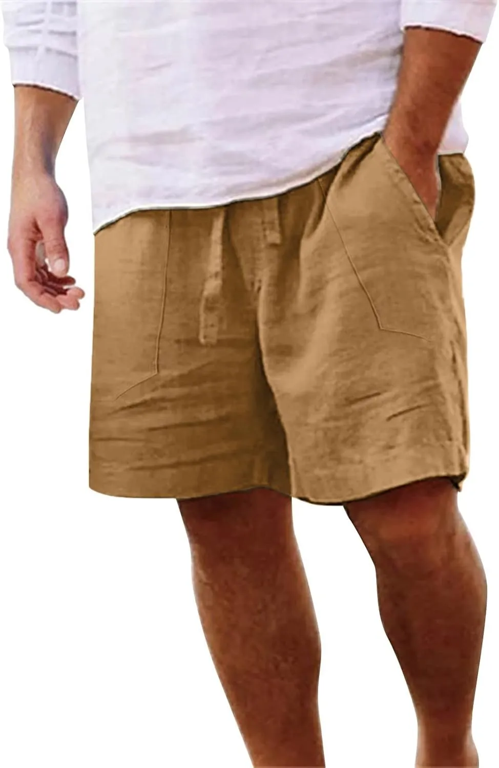 Mens Lightweight Shorts Mens Fashion Shorts Drawstring Casual Shorts Elastic Waistband Shorts Loose Fit Shorts