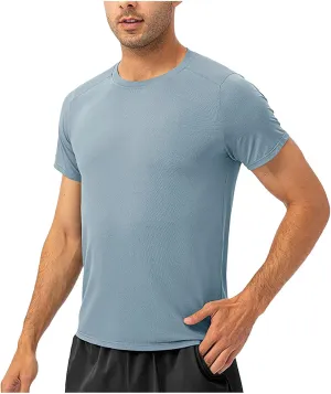 Men's Quick Dry Workout Gym Short Sleeve T Shirt Moisture Wicking Active Athletic Performance Running Tees Shirts