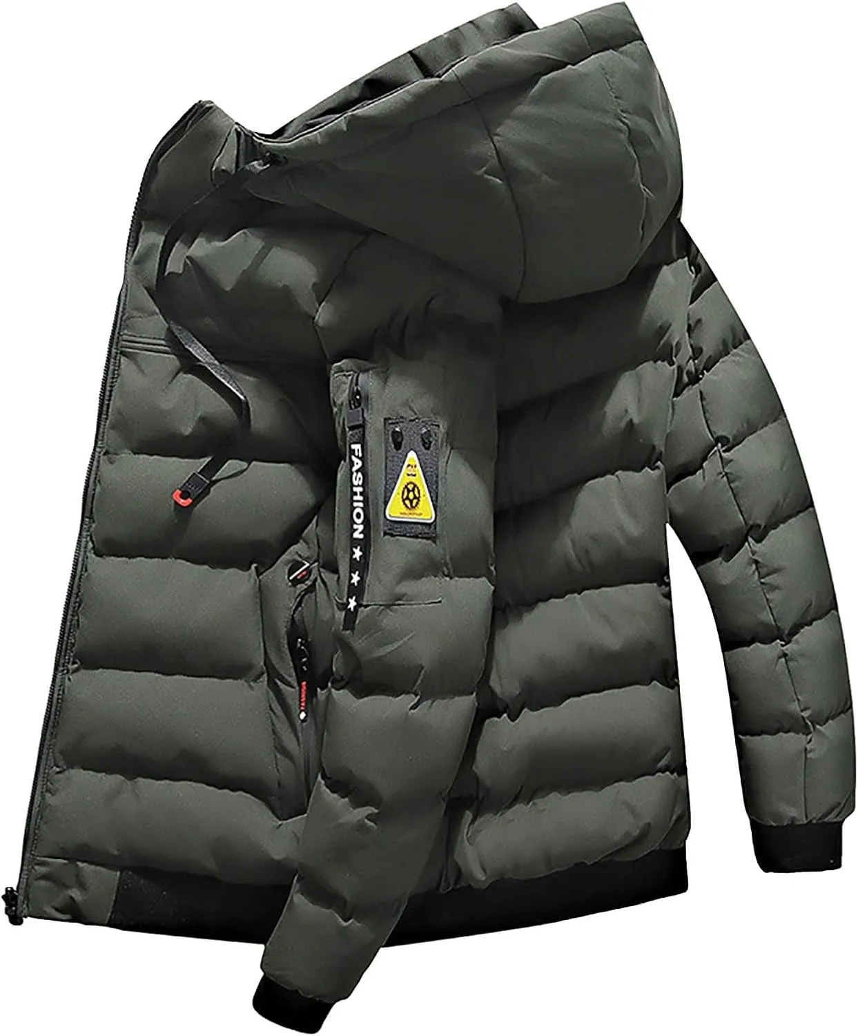 Mens Quilted Jacket, Thin Full Zip Long Sleeve Quilted Jackets Fleece Lined Denim Jackets Padded Winter Coats and Jackets
