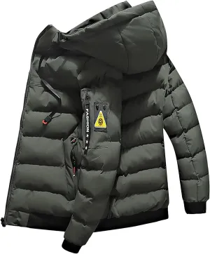Mens Quilted Jacket, Thin Full Zip Long Sleeve Quilted Jackets Fleece Lined Denim Jackets Padded Winter Coats and Jackets